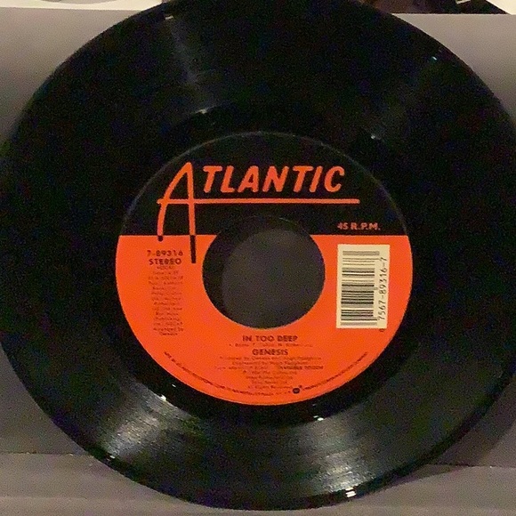 3/$20 Genesis “In Too Deep” 45 rpm single / vintage vinyl record - Picture 2 of 4